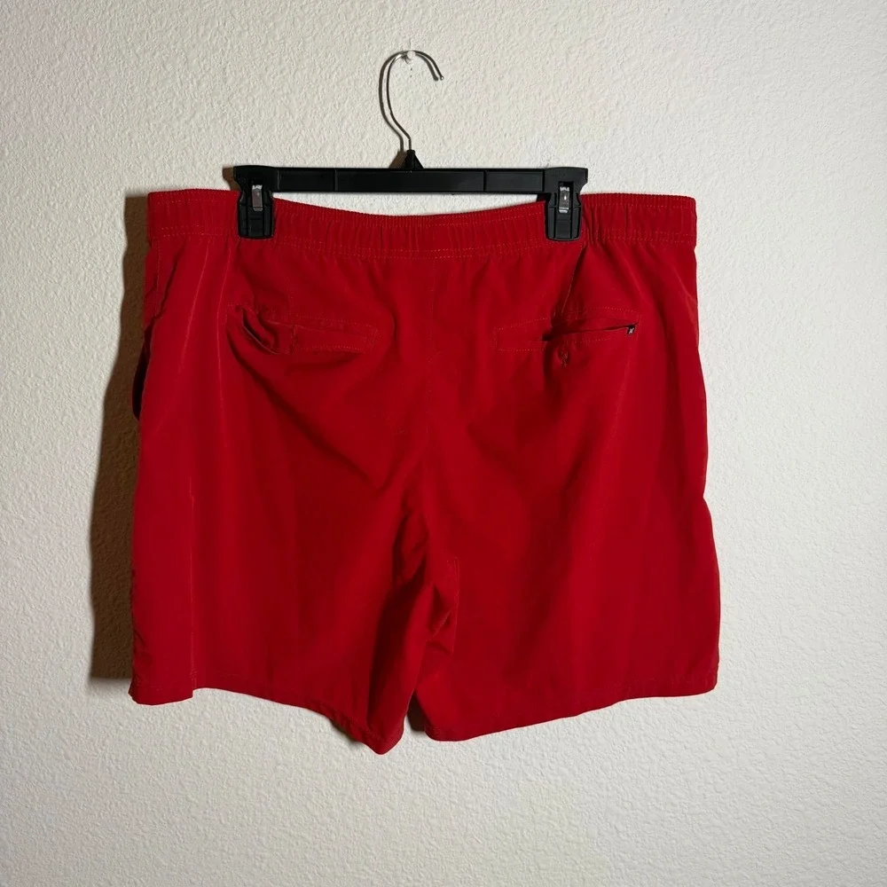 Hurley Dri‎ Fit Convoy Volley Trunks Shorts Mens Large Red Mesh Lined Swimwear